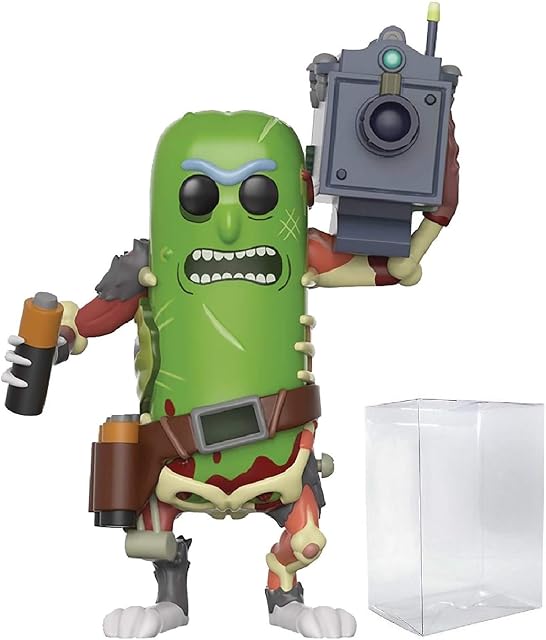 Funko Pop! Animation: Rick and Morty - Pickle Rick with Laser Cannon #332 Vinyl Figure (Bundled with Pop Box Protector Case)