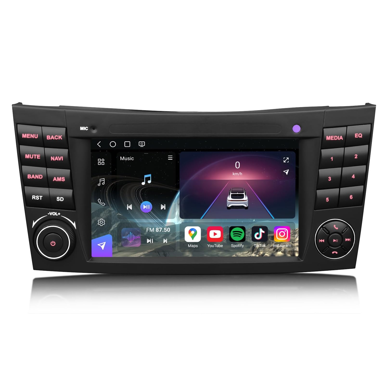Qualcomm radio samochodowe ośmiordzeniowe, 8 GB + 128 GB, Android 14.0, DAB+, do Mercedes Benz klasy E W211, CLS, klasa W219 z nawigacją GPS, bezprzewodowe, Apple CarPlay Android, Auto DSP WiFi