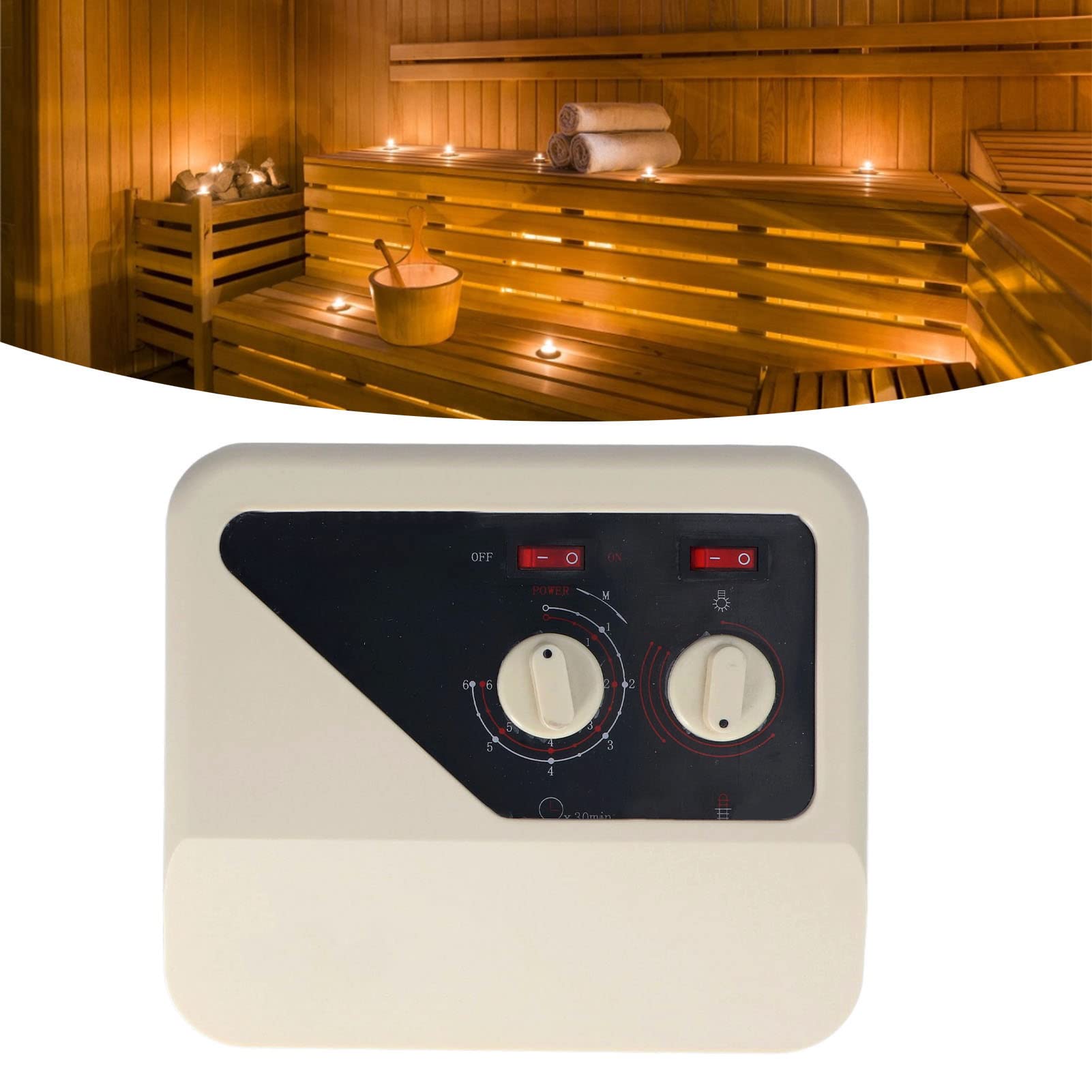 Yinhing Contrôleur de Poêle de Sauna 380 V avec Fil de Sonde, Coque en PP, Conception Anti-pulvérisation pour Sauna jusqu'à 15 KW, Contrôle Efficace de la Température, Installation Conviviale