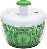 Farberware Easy to use pro Pump Spinner with Bowl, Colander and Built in draining System for Fresh, Crisp, Clean Salad and Produce, 6.6 quart, Green Green 6.6 quart