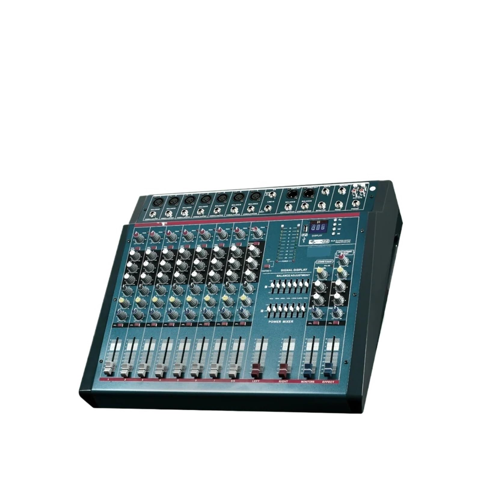 Kontroler DJ-ski, Profesjonalny 8-kanałowy Mikser Z Końcówką Mocy 2 X 450 W, 4 Ohm, Zasilany Mikserem, Interfejs USB Bluetooth