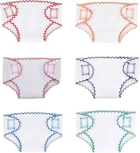 Toyvian 6 piezas de accesorios para muñecas de bebé, pañales, ropa interior, bolsa de pañales reutilizable para bricolaje