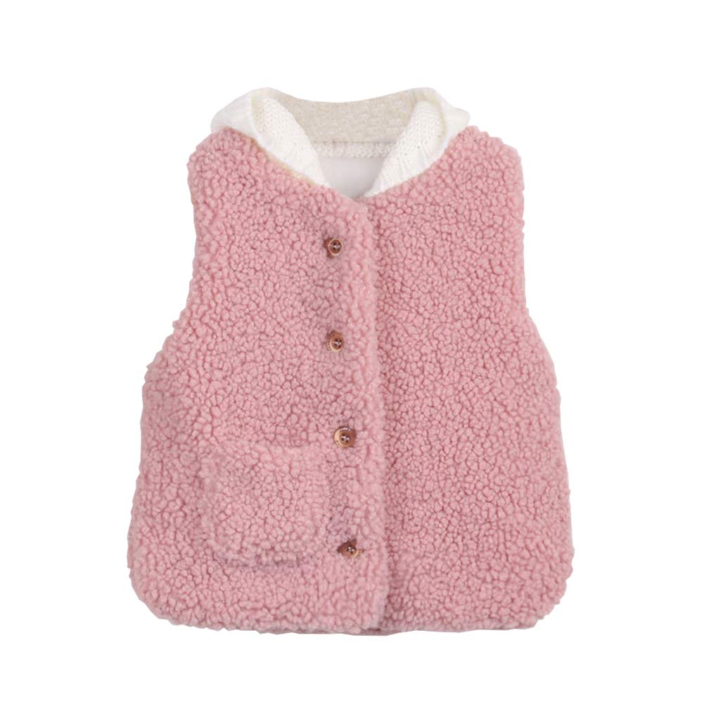 LSHEL Girls Gilet Vest Baby Boys Girls Cute Jackets Baby Warm Winter Waistcoat Clothes Toddler Sleeveless Coat with Hooded Lightweight Windbreaker Ourwear Age