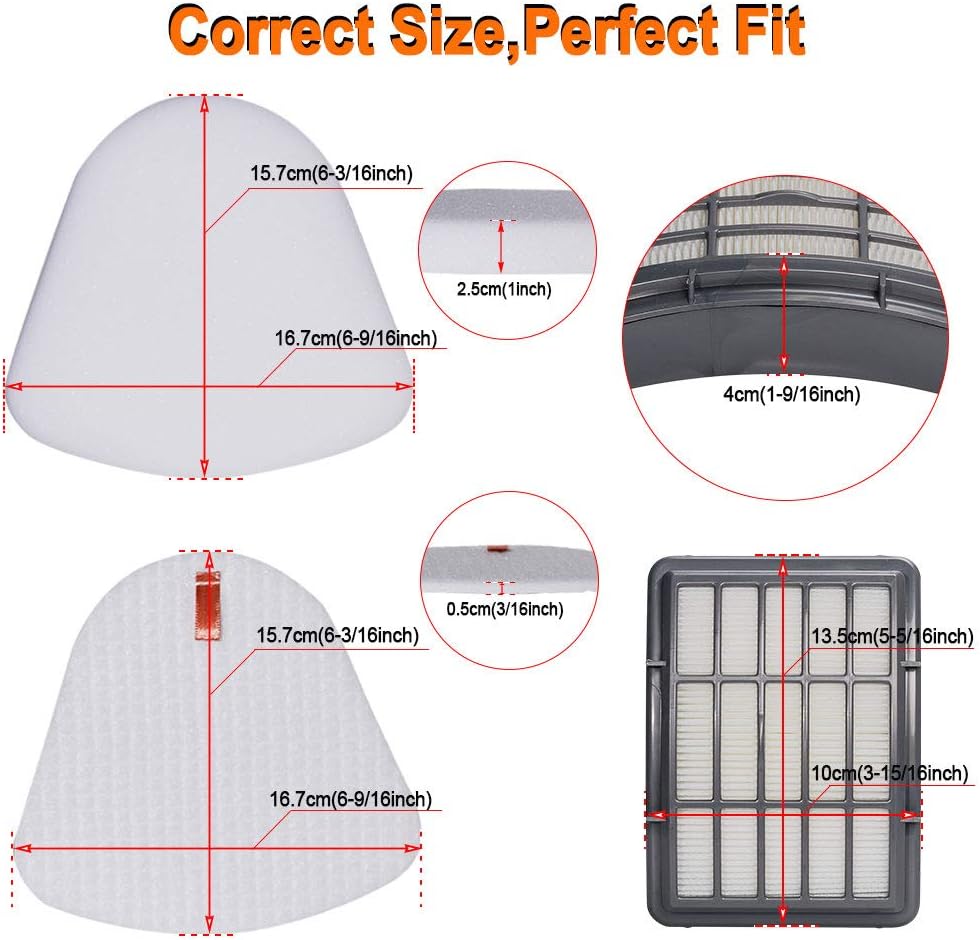 HIFROM Vacuum Filter Kits Replacement for Navigator Lift Away NV350,NV351, NV352,NV355,NV356,NV357,UV440,UV490,UV540 Pre-Filter Foam & Felt and HEPA Filter Replacement for Part XFF350XHF350 (3 Set)