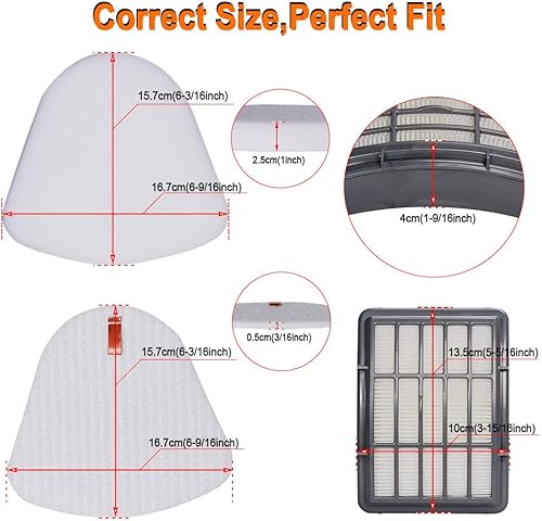 Miniatura 6 de HIFROM Kits de filtros de vacío de repuesto para Shark Navigator Lift Away NV350, NV351, NV352, NV355, NV356, NV357, prefiltro de espuma y fieltro