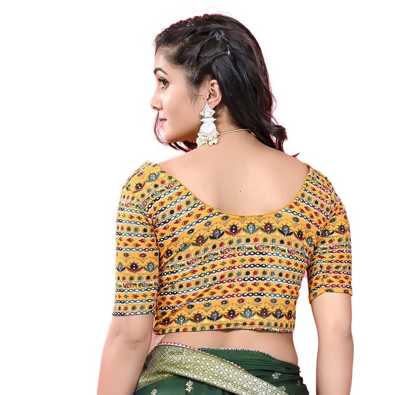 Image of Colorful Street Cotton Stretchable Round Neck Printed Blouse