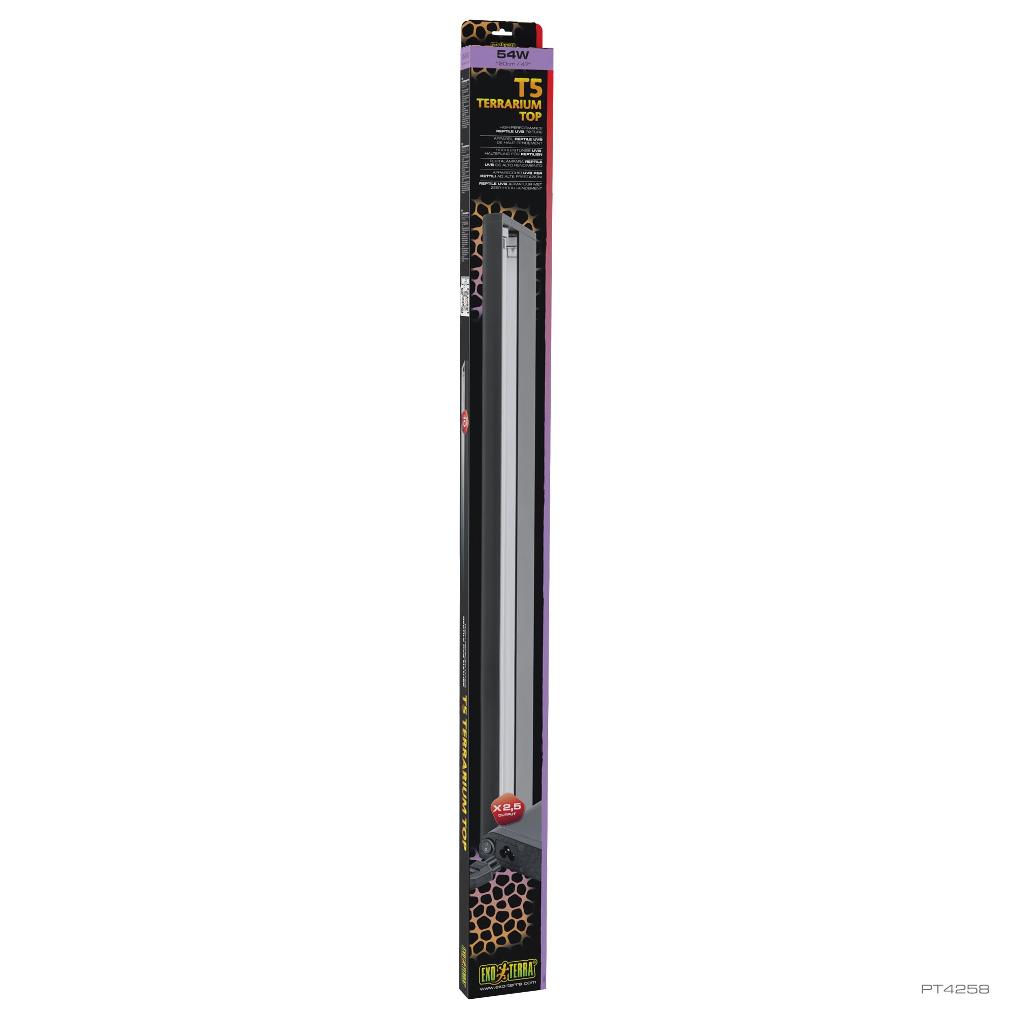 Exo Terra 120cm 54W T5 UVB Fixture - High Performance Reptile Lighting