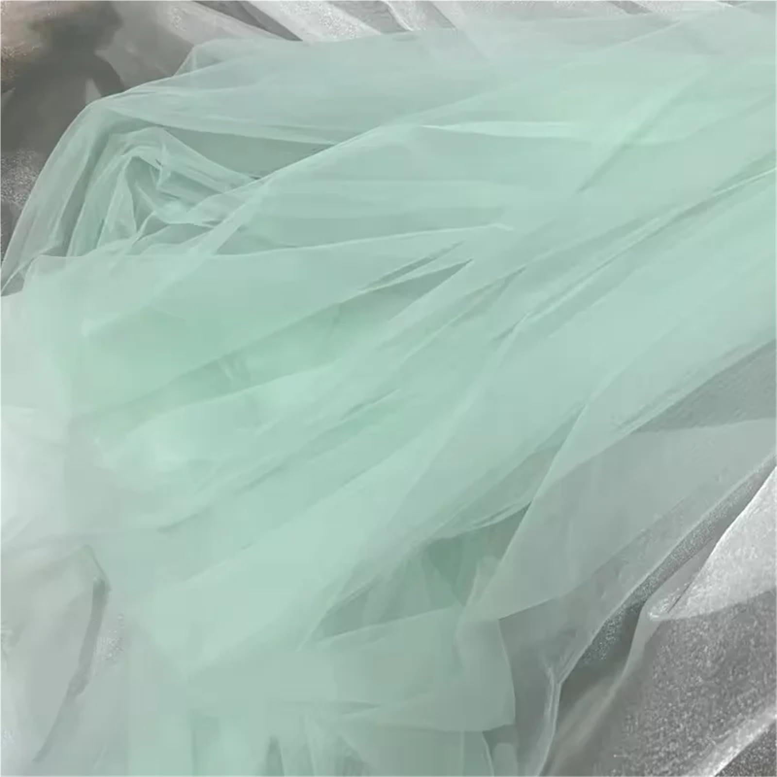 Awokado zielone tkaniny tiulowe miękkie suknie ślubne dekoracja zasłona odzież oliwkowa siatka układ krzesło oparcie przędza siatka welon materiał tkanina do szycia (jasnozielony, 5 m)