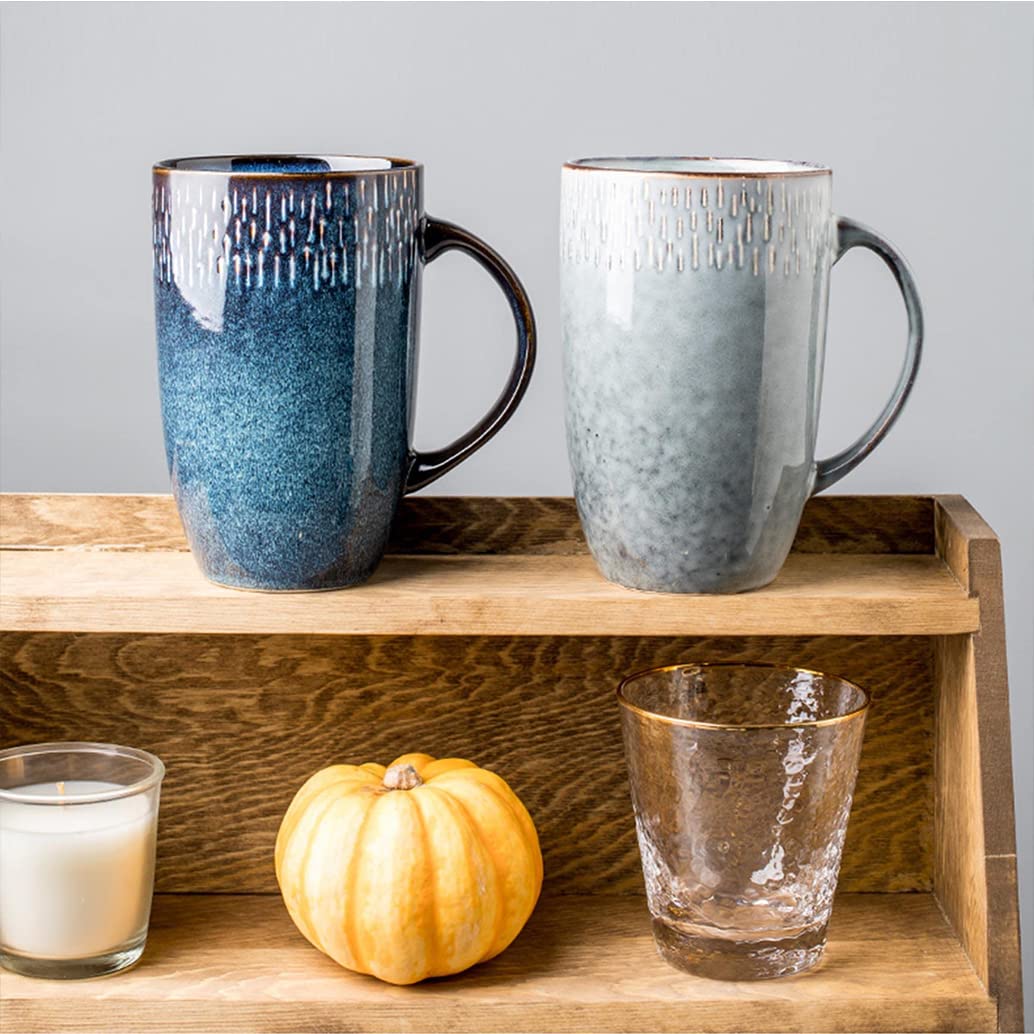 Duży kubek do kawy, wykwintne retro ceramiczne kubki do kawy kubki na mleko porcelanowa filiżanka do herbaty piękny prezent urodzinowy dla przyjaciół / członków rodziny, nadaje się do zmywarki i kuchenki mikrofalowej C