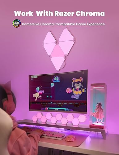 Miniatura 4 de Cololight Decoración inteligente de sala de juegos, luces de pared con sincronización de música para dormitorio, luces triangulares de configuración