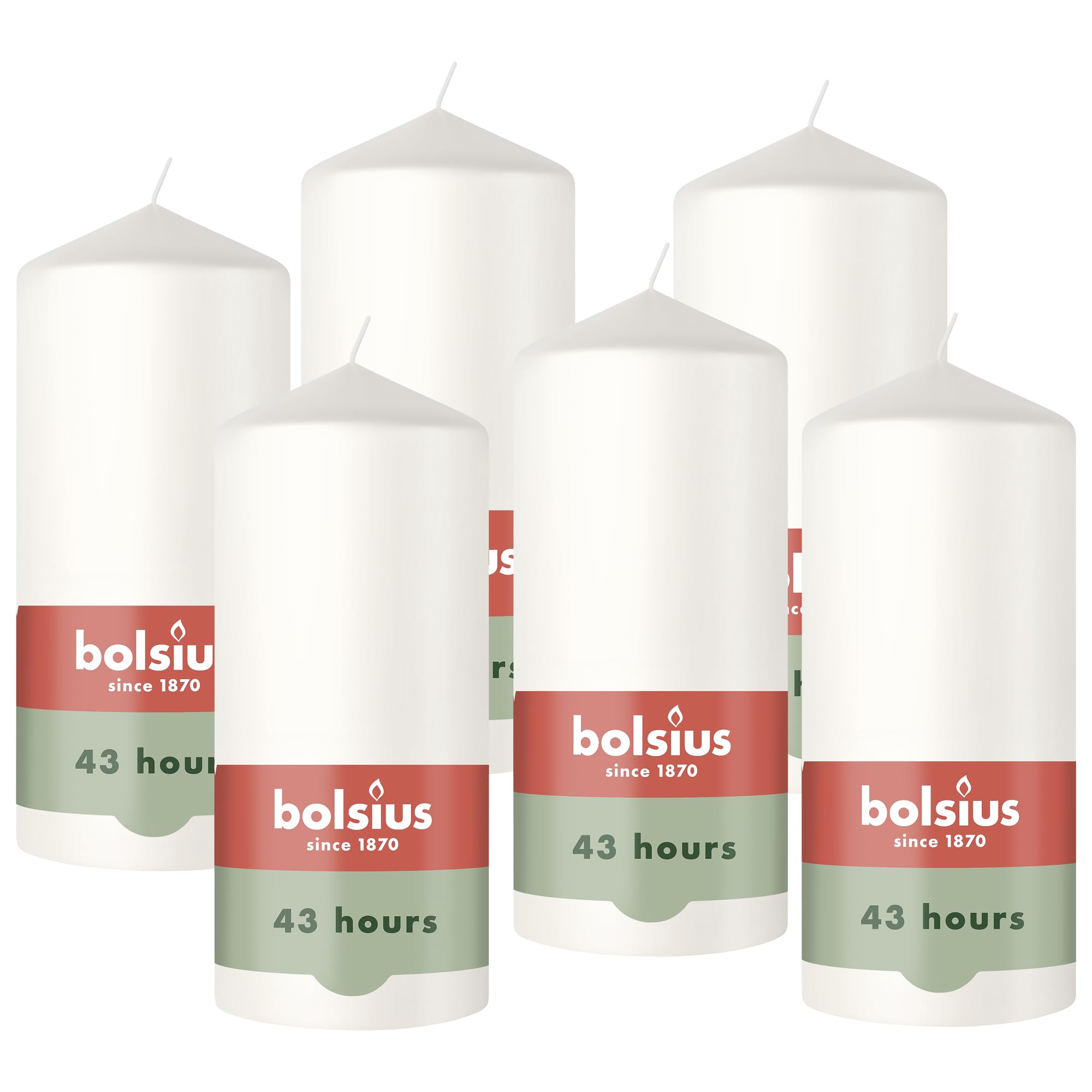 Bolsius – Essentials – Smooth Pillar Candle – White – 13 cm – Without Palm Oil