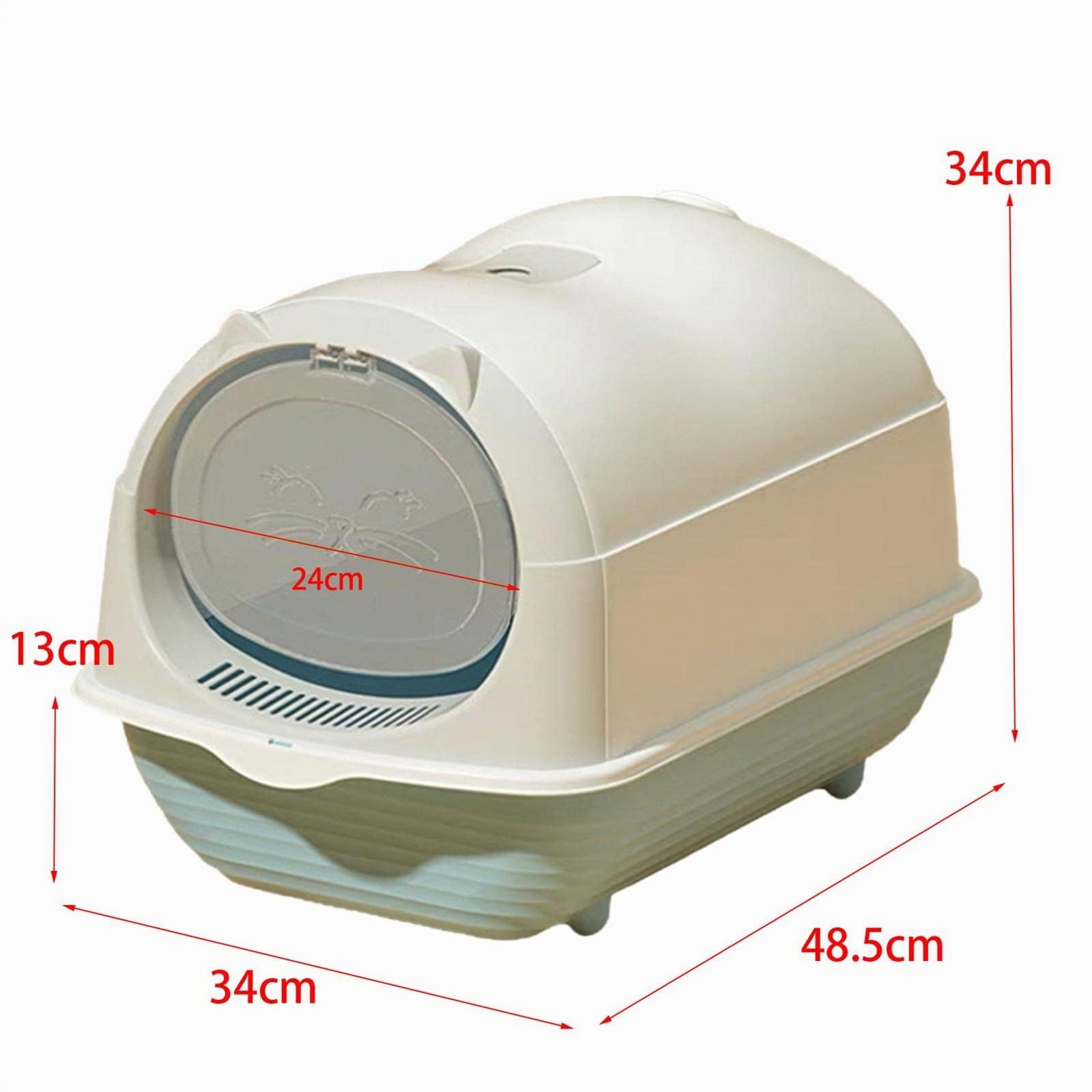 F Fityle Bac à litière pour Chat à Capuchon Toilette pour Chat pour Animaux de Compagnie Bac à litière pour Chat fermé Facile à Ranger Anti-éclaboussures, Gris Clair