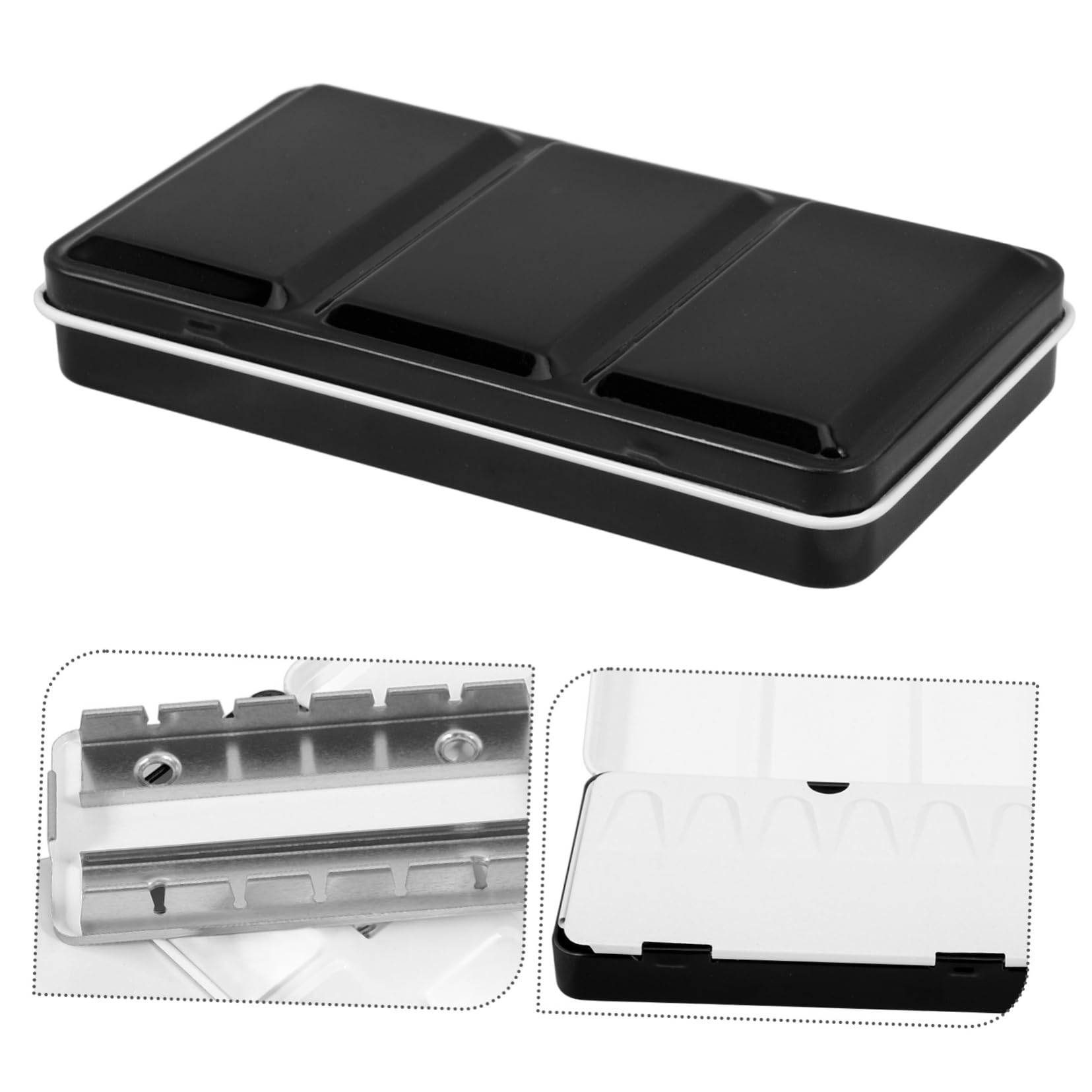 5 Stück Aquarell-farbkasten Airbrush Pastell Palette Punkt Unterlage Gel Reise-aquarellpinsel Zinn Aquarelldose Leer Spender Aquarellfarben Reisetasche Aquarelltasche Black Eisen