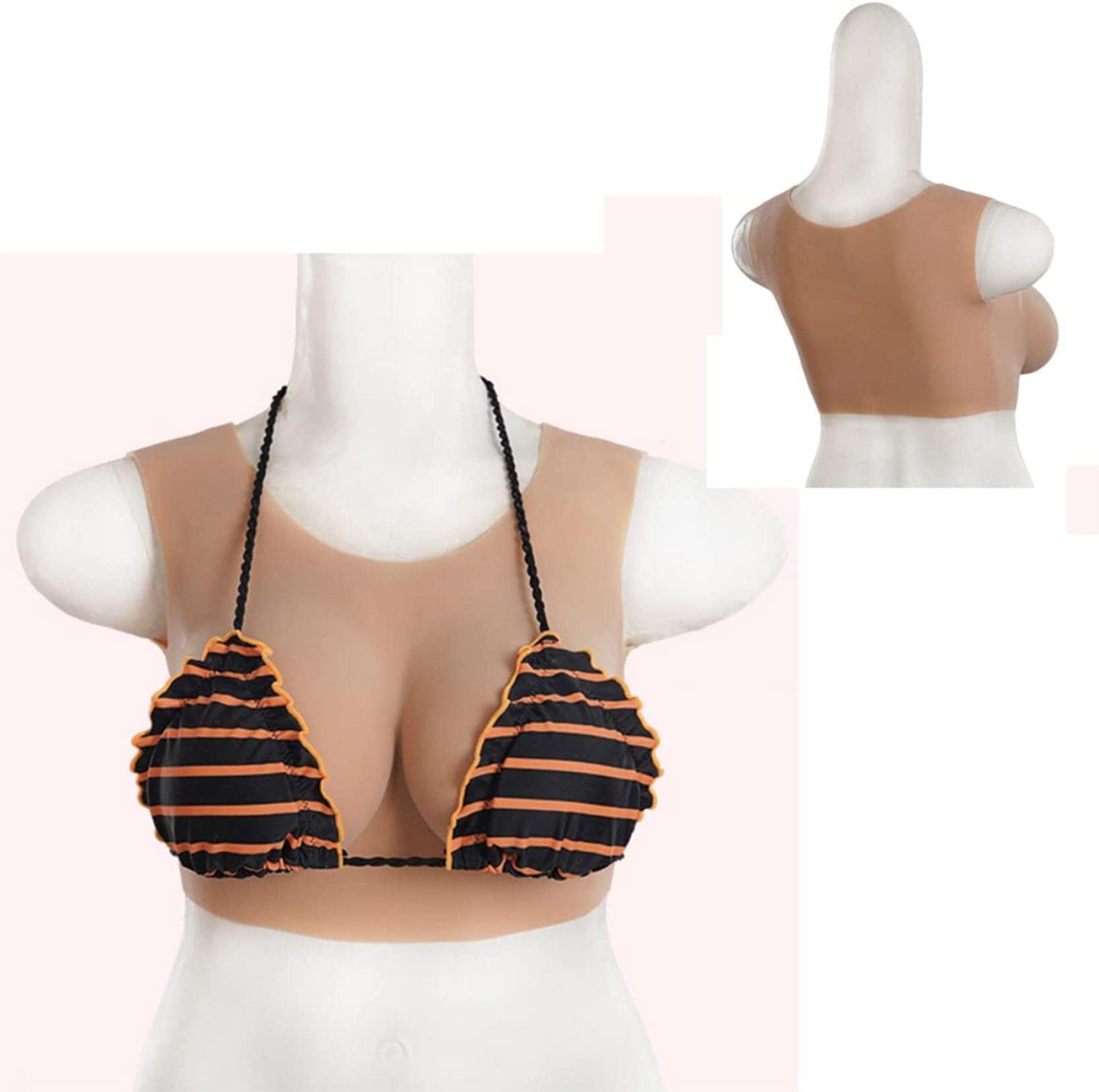 Formes mammaires en silicone XENITE gilet léger en soie pour drag queen et mastectomie