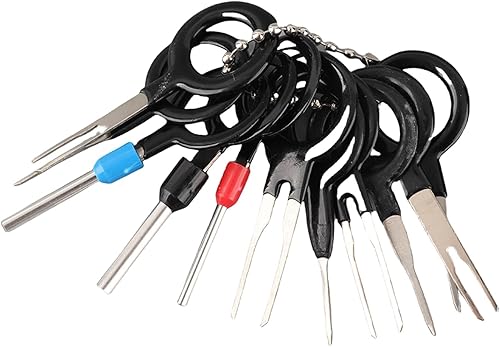 Miniatura 8 de clave para terminal, 11 piezas WireTerminals Juego de herramientas de extracción de llaves, arnés de cable de coche enchufe de extracción de