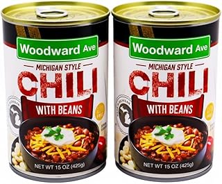 Woodward Ave Chili With Beans, 15 Oz (Pack of 2) | Michigan Style | Made in Michigan