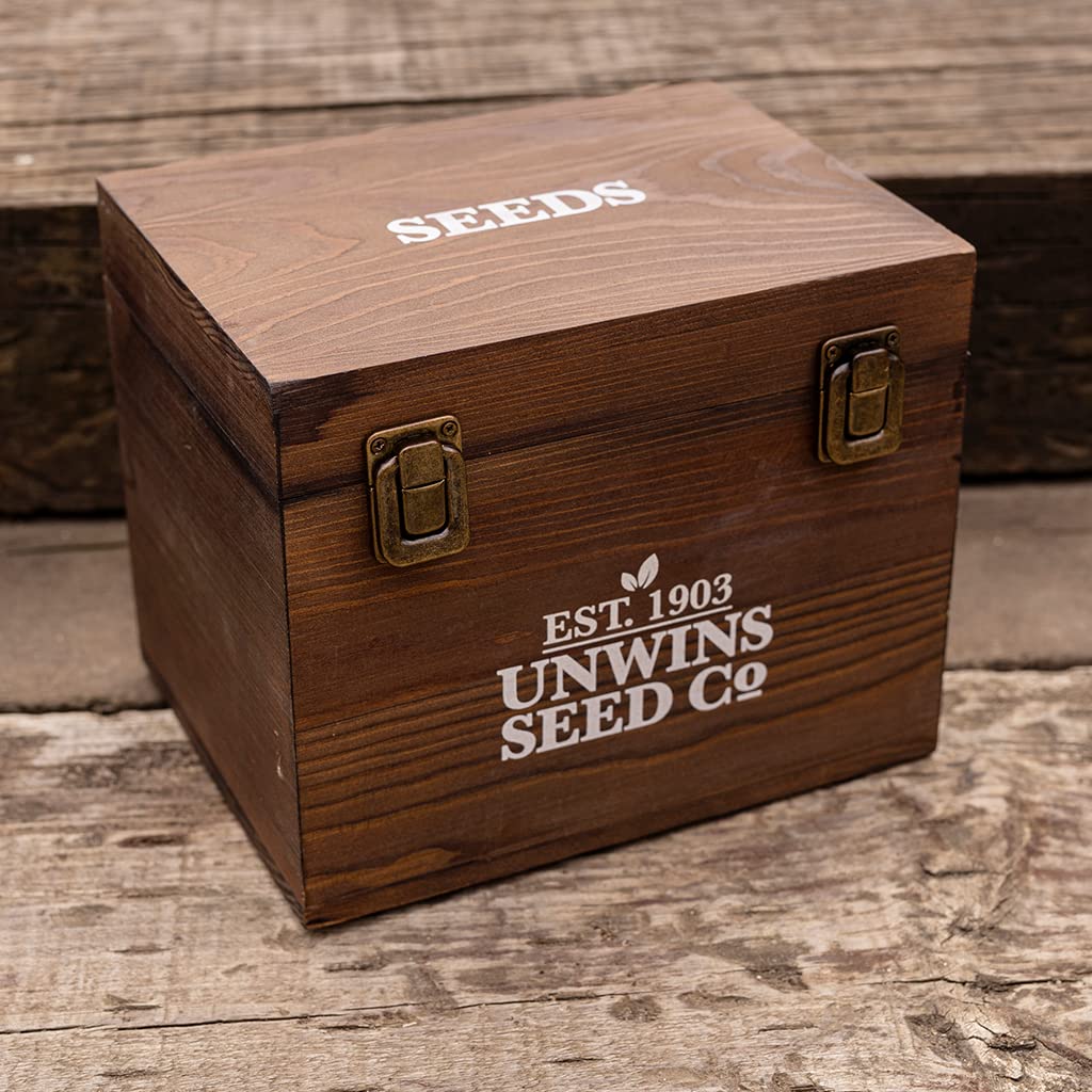 Unwins 32020150 Boîte de rangement de semences de jardinier premium, Marron