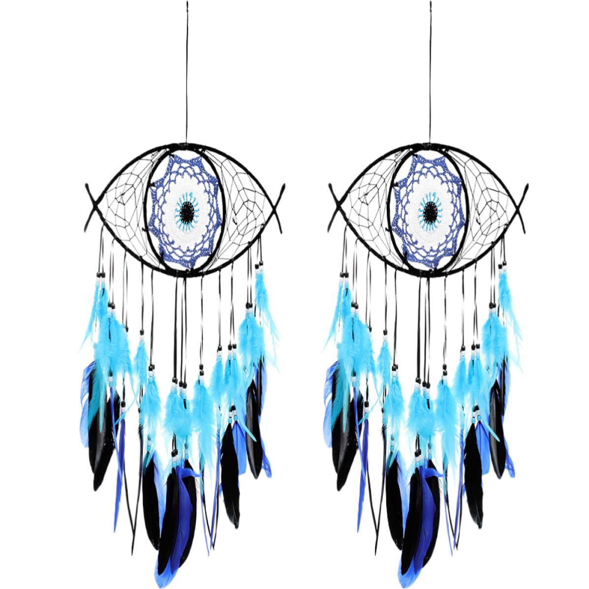 Abaodam 4 Piezas Atrapasueños de Habitación Doble Capa de Plumas, Adorno Colgante para Pared del Dormitorio Que Captura Sueños Hermosos y Aleja los Malos Sueños