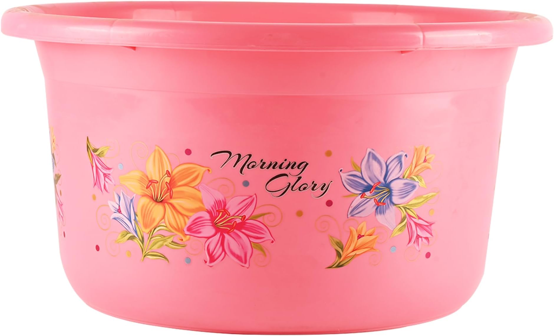 Kuber Industries Tub for Bathroom | Bath Tub of Bathing & Washing | Bathtub for Baby | Flower Print Plastic Water Tub | 25 LTR | Pink