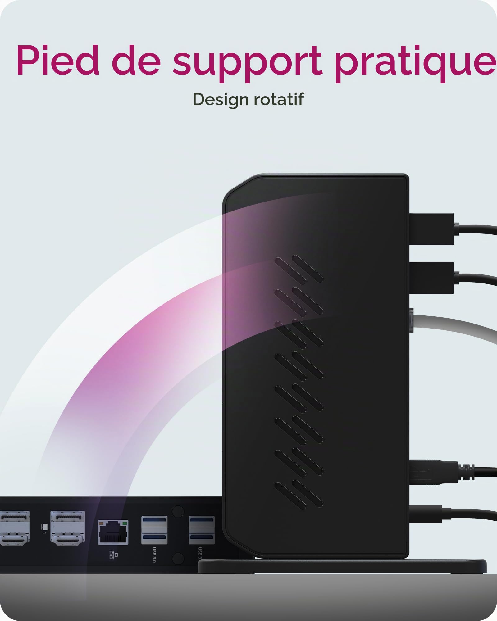 ICY BOX Station d'accueil USB-C (11-en-1) avec 2x HDMI & 2x DP, Docking Station USB-C pour Ordinateur Portable (Gigabit Ethernet, 6 Ports USB 3.0), DisplayLink, IB-DK2252AC