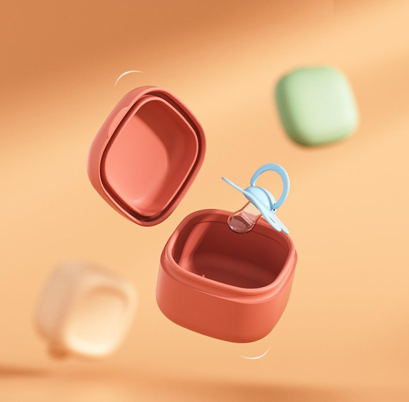 Ubxvamm Silicone Pacifier Storage Case for Baby Dusts Proof & Portable Nipple Case Infant Pacifier Container Storage Solution