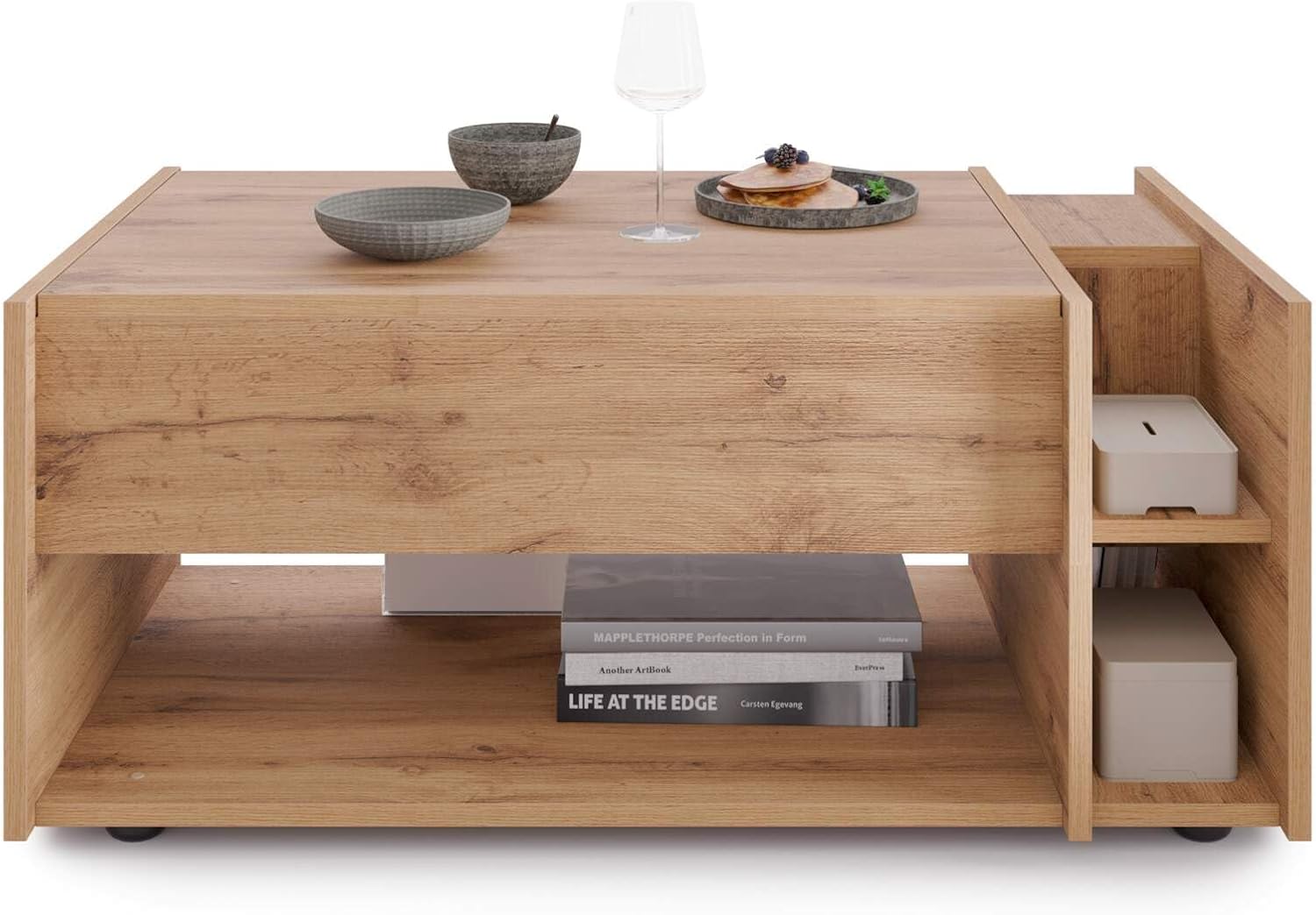 Mobili Fiver, Romina Lift-up Coffee Table, Rustic Oak, Made in Italy