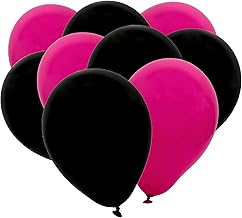 Sachsen Versand 50 -schwarz-pink- metallic- Luft-Ballons glänzend-metall-Feier-Deco-Geburtstag-Fete-Helium-geeignet EU Ware