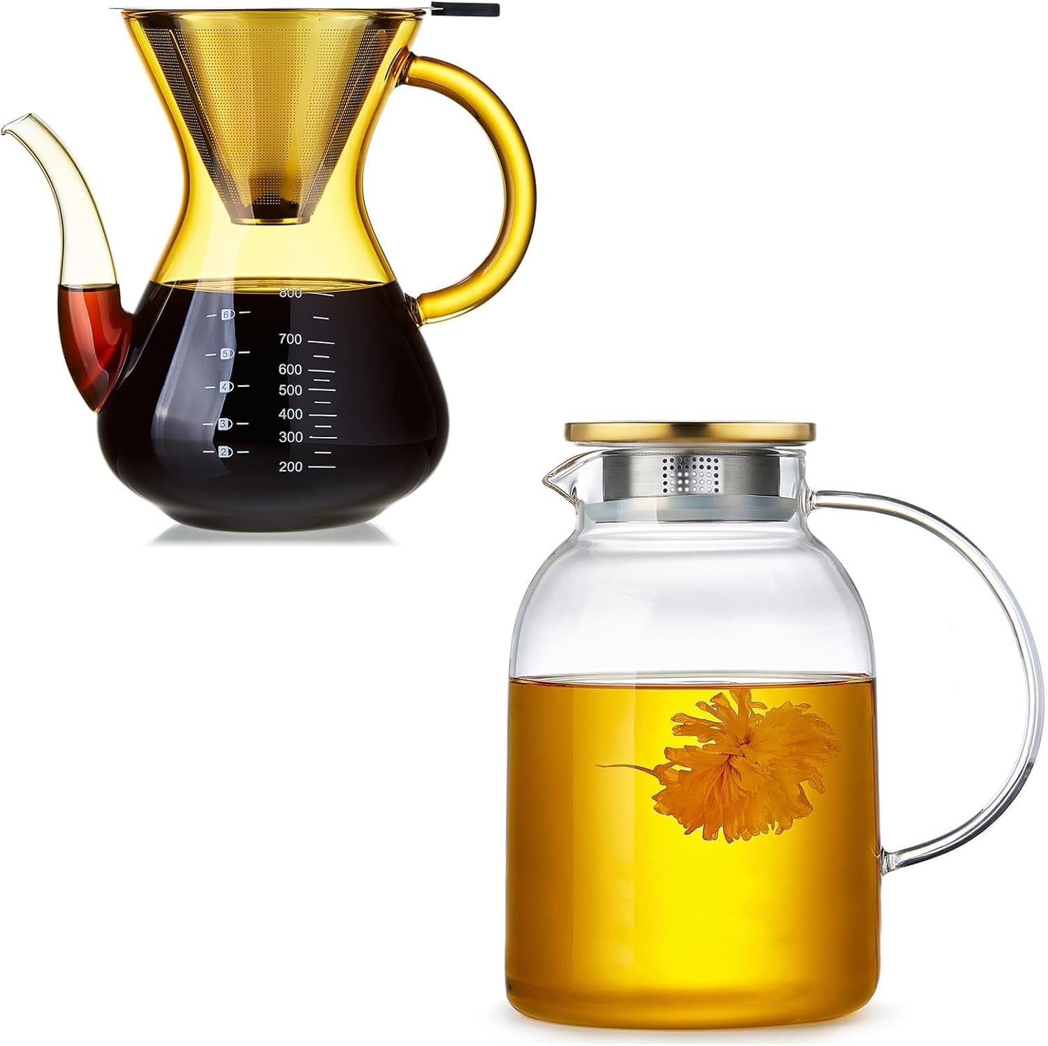 Unbreakable Pour Over Coffee Maker and Glass Teapot