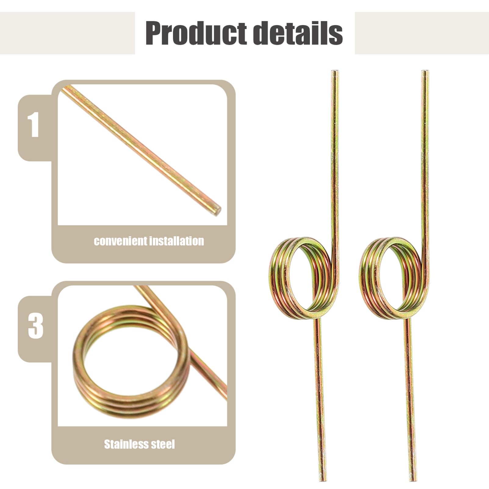 HOLIDYOYO 6pcs Stainless Steel Small Springs, 180 Degree Torsional Spring Mechanical Springs Compression Springs Replacement for Tool Maintenance and Woodworking