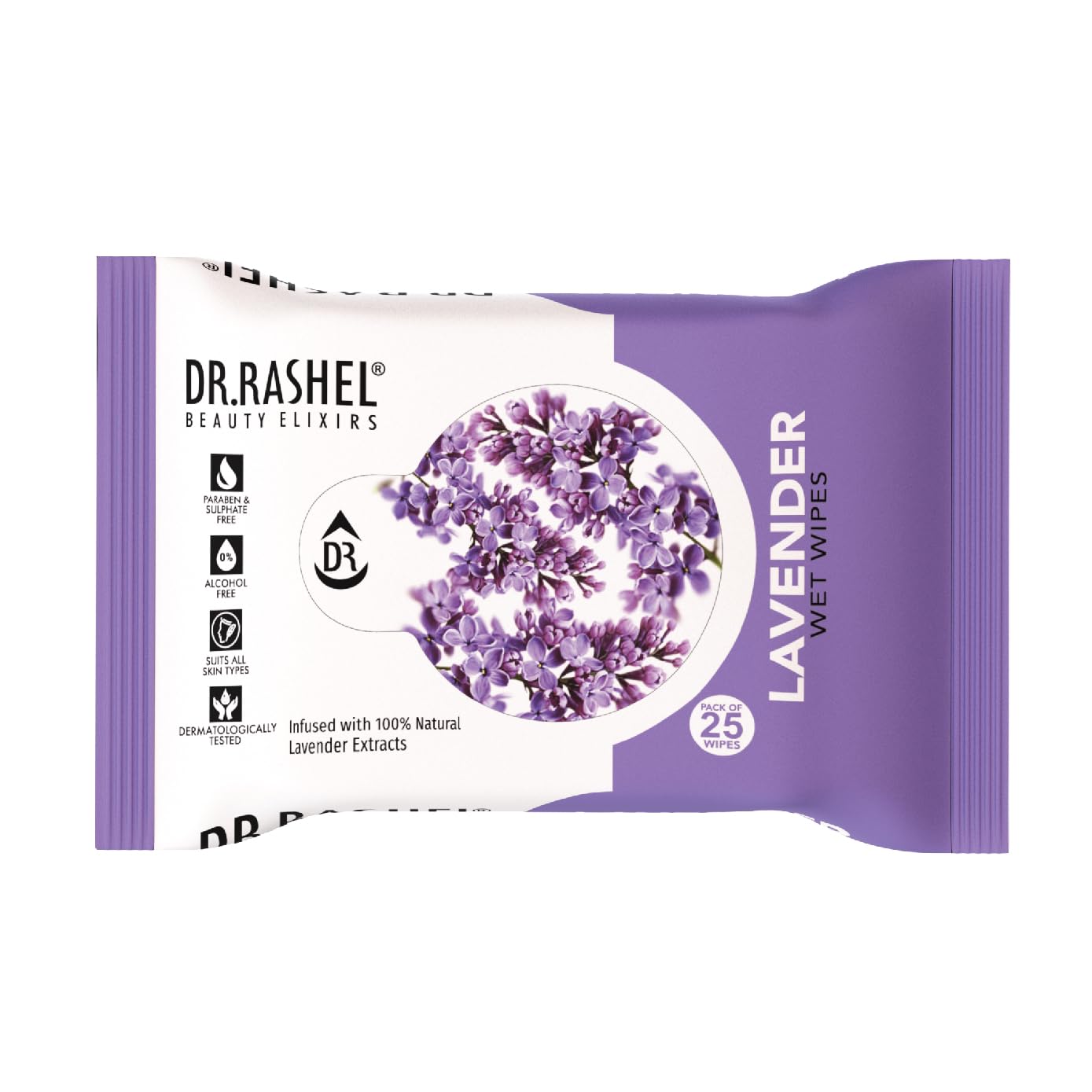 Dr.Rashel, Lavender Face Wipes, Pack of 1, Infused with 100% Natural Extracts, Dermatologically Tested, Paraben & Alcohol Free(25 Wipes)-image-25