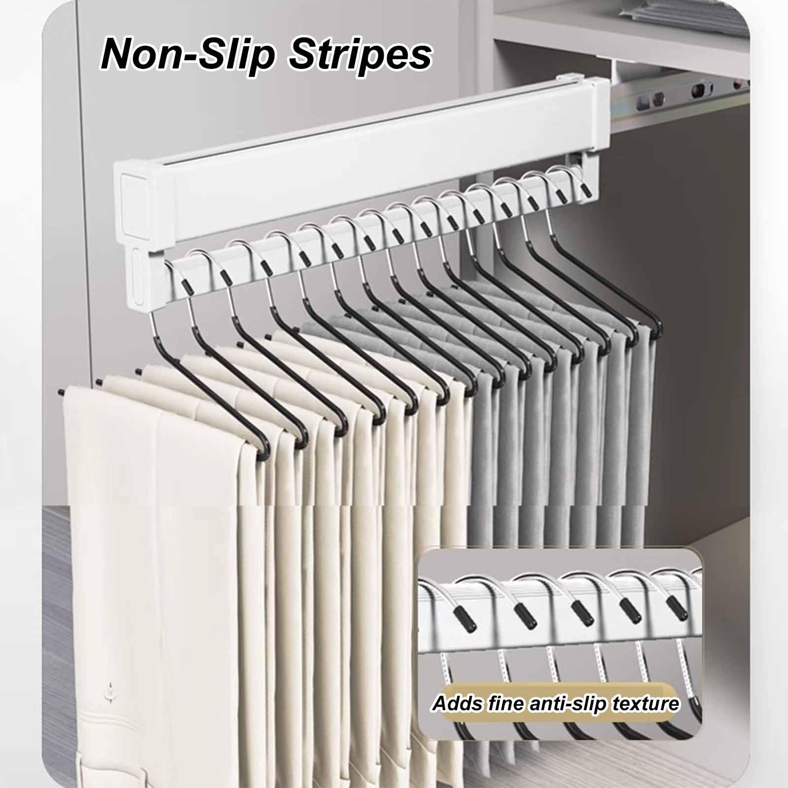 Organizzatore di Abbigliamento a Scomparsa - Ritiro di Spazio per Pantaloni, Ideale per Guardaroba, armadi e soluzioni di stoccaggio di Asciugamani