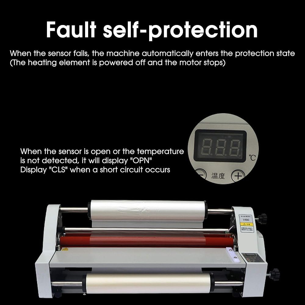 Laminator walcowany na gorąco i na zimno, 17-calowy laminator rolkowy jednostronny termiczny, szybkie nagrzewanie 1 minuty laminatora papierowego do użytku szkolnego biura komercyjnego
