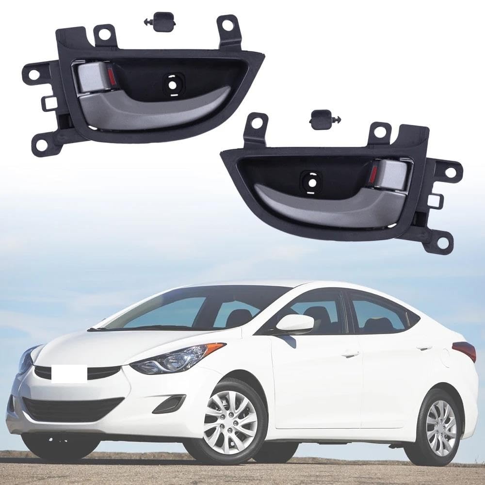 Poignée Intérieure De Porte Gauche Pour Hyundai Elantra 1996-2001 - PVC Noir - Remplacement Direct - 2