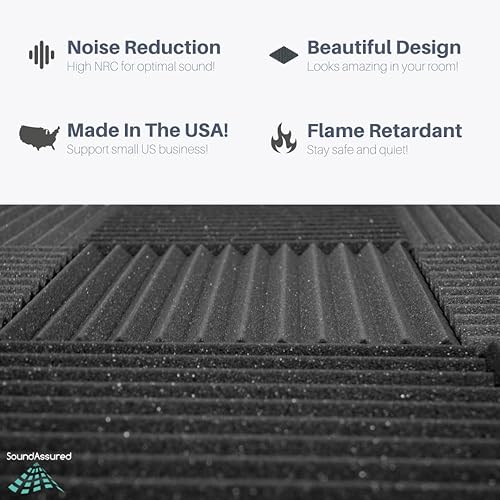 Miniatura 4 de Espuma acústica insonorizada para estudio, paneles estilo cuña, azulejos de 12 x 12 x 1 pulgadas, paquete de 6, tratamiento acústico de bricolaje