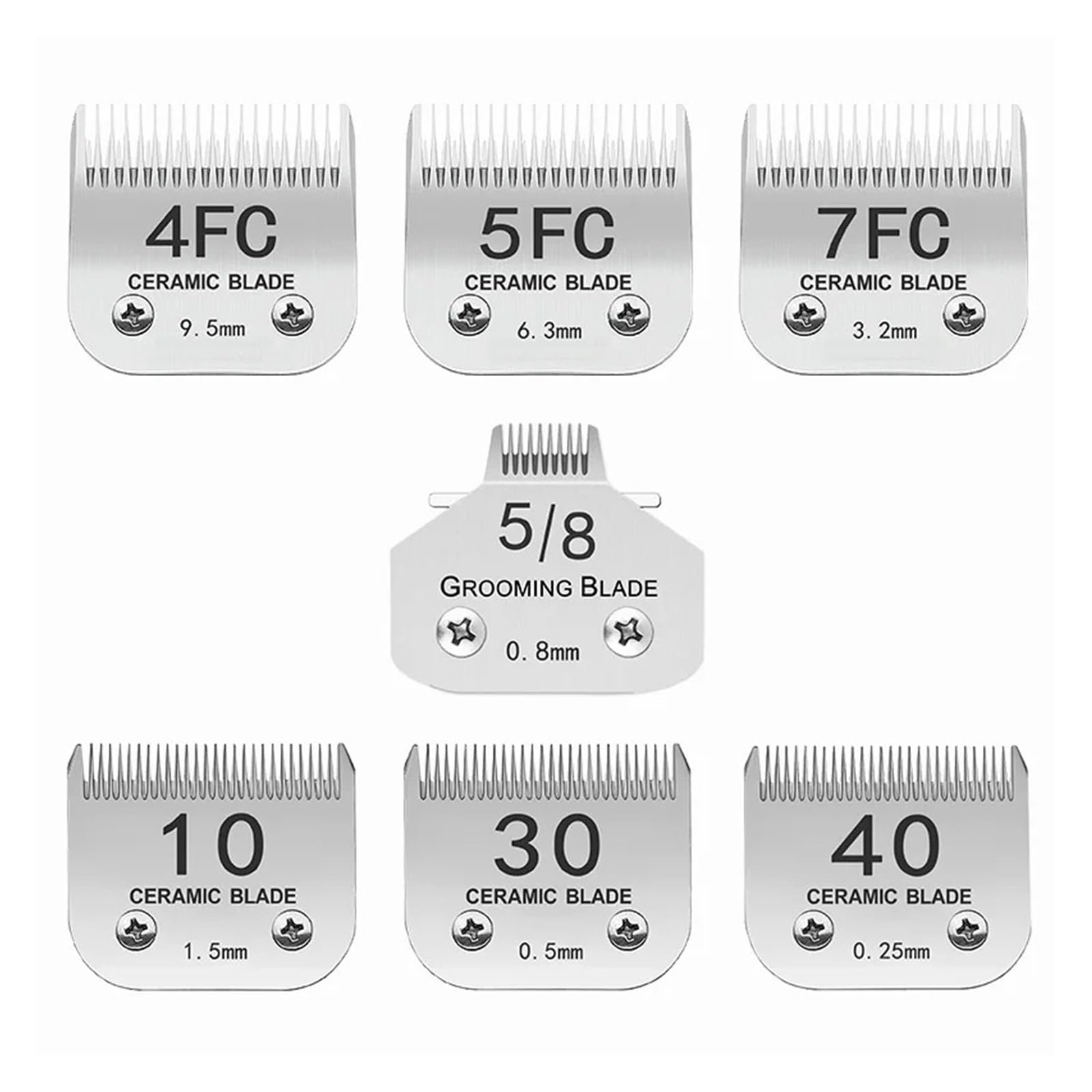 Compatible Con Andis, Compatible Con Wahl, Compatible Con Oster, Cuchillas De Repuesto Desmontables for Cortapelos for Perros | 3-4 HT