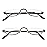 KoKoBin Half Reading Glasses - 2 Pairs Half Rim Metal Frame Glasses Spring Hinge Readers for Men and Women, Black+Gunmetal 1.75