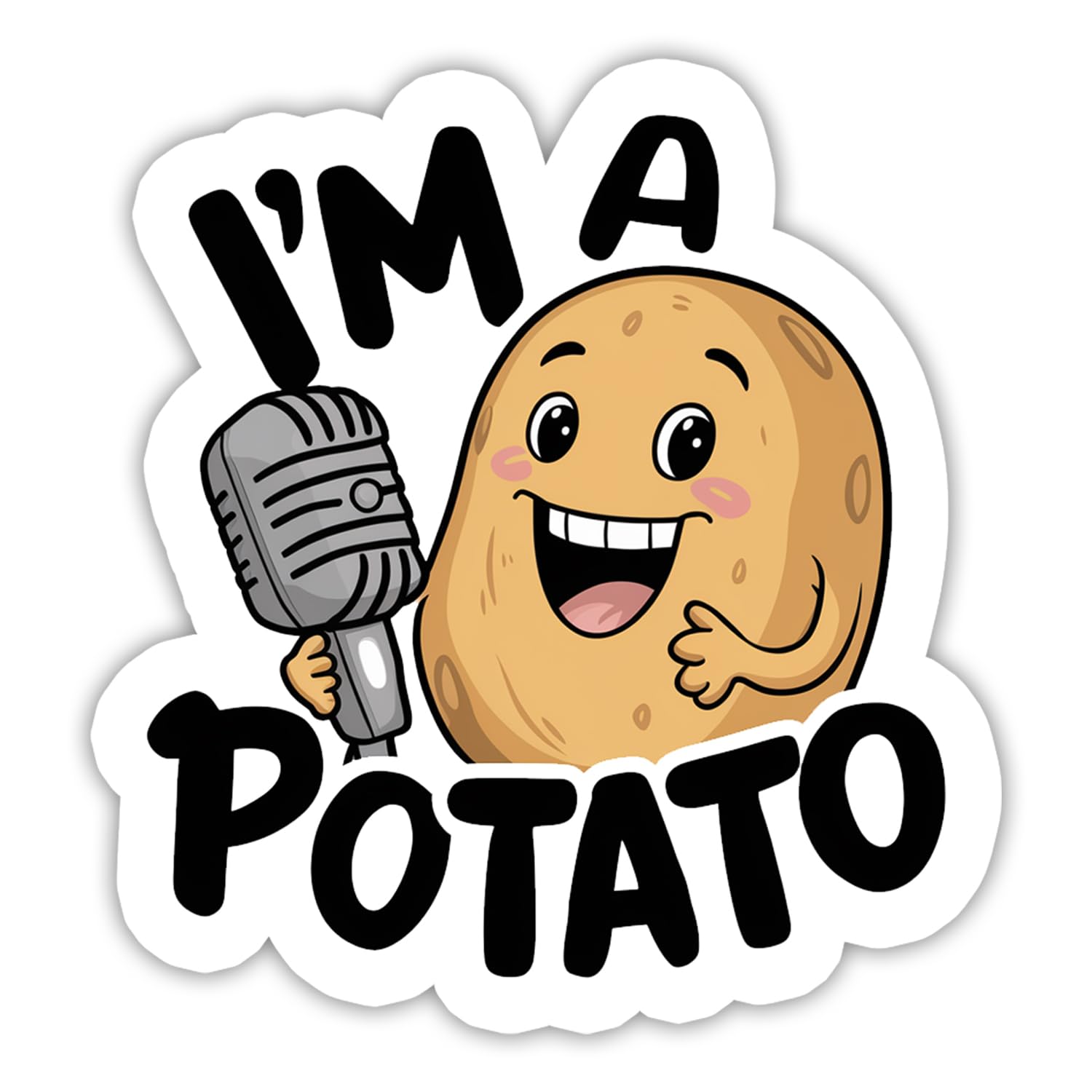 Sticker I'm A Potato imperméable et vinyle durable pour vitre de voiture