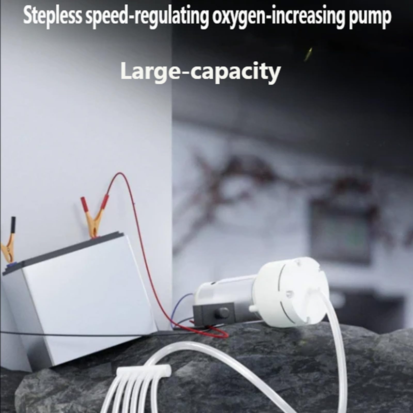 Speed Aquariums - Compresor de aire para acuarios, aireador para peceras con clip grande y operaciones silenciosas, aireador de tanques de peces