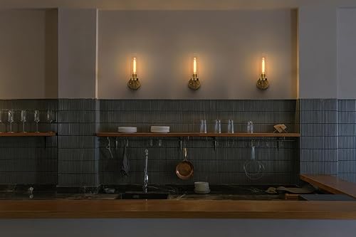 Miniatura 4 de Phansthy Lámpara de pared industrial rústica con pantalla tubular de vidrio transparente de 3.14 pulgadas/8cm (aplique individual antiguo)