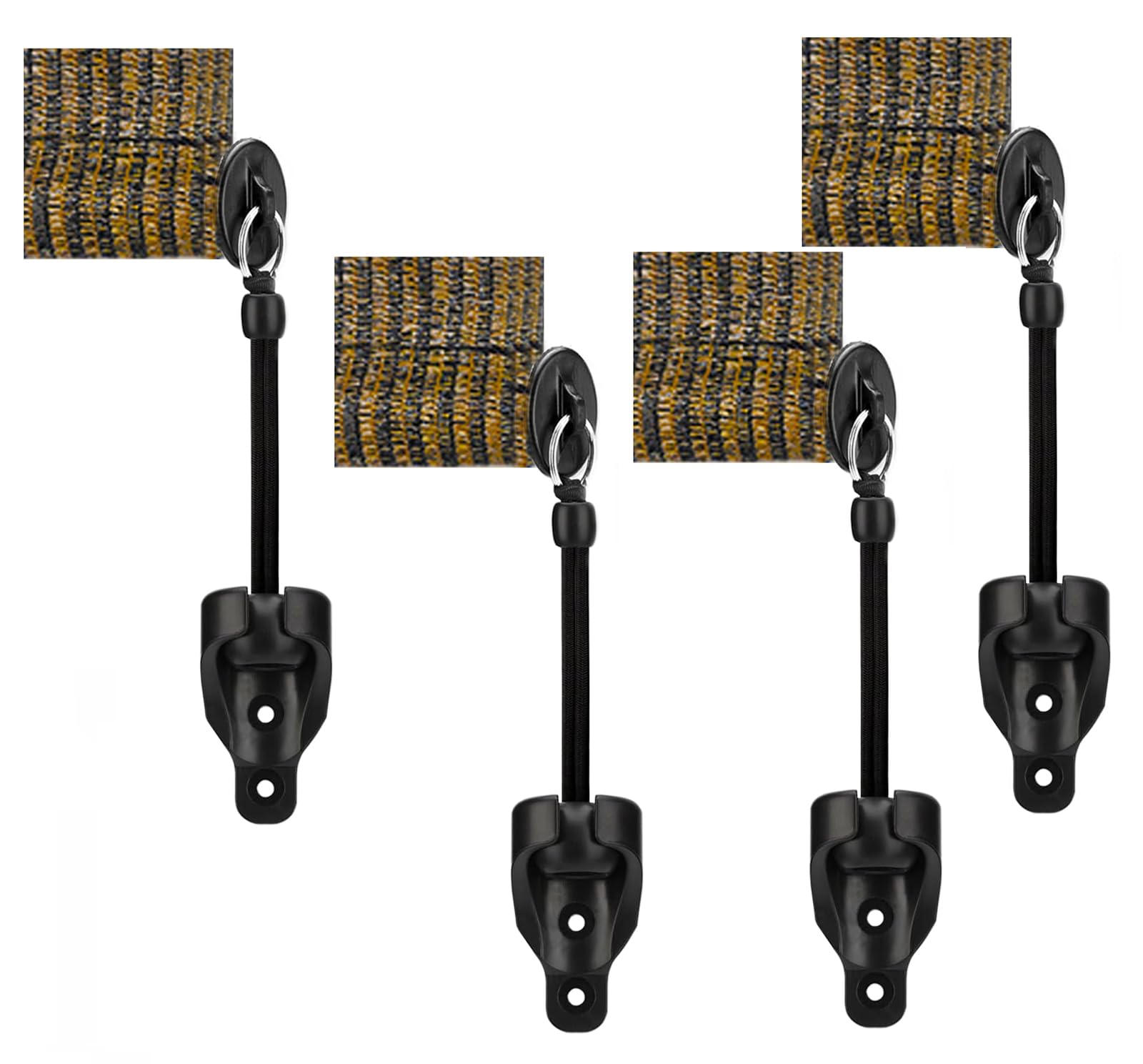 Sun Shade Parts Bungee Kit and End Cap,Weather Resistance,for Coolaroo Exterior Roller Shade,Outdoor Blinds,Roller Shades(Black,2 Set)