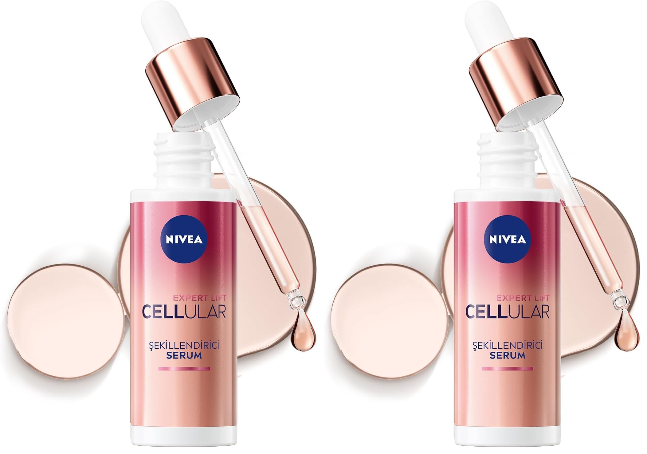NIVEA Cellular Expert Lift Şekillendirici ve Sıkılaştırıcı Serum 30ml, Doğal Retinol Alternatifi Bakuchiol,Kırışıklık Karşıtı (2 paketi)
