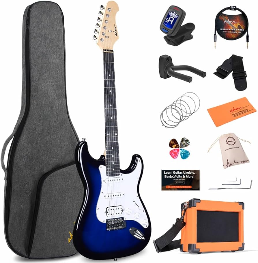Amazon | ADM エレキギター 初心者キット 39インチ フルサイズ ギター