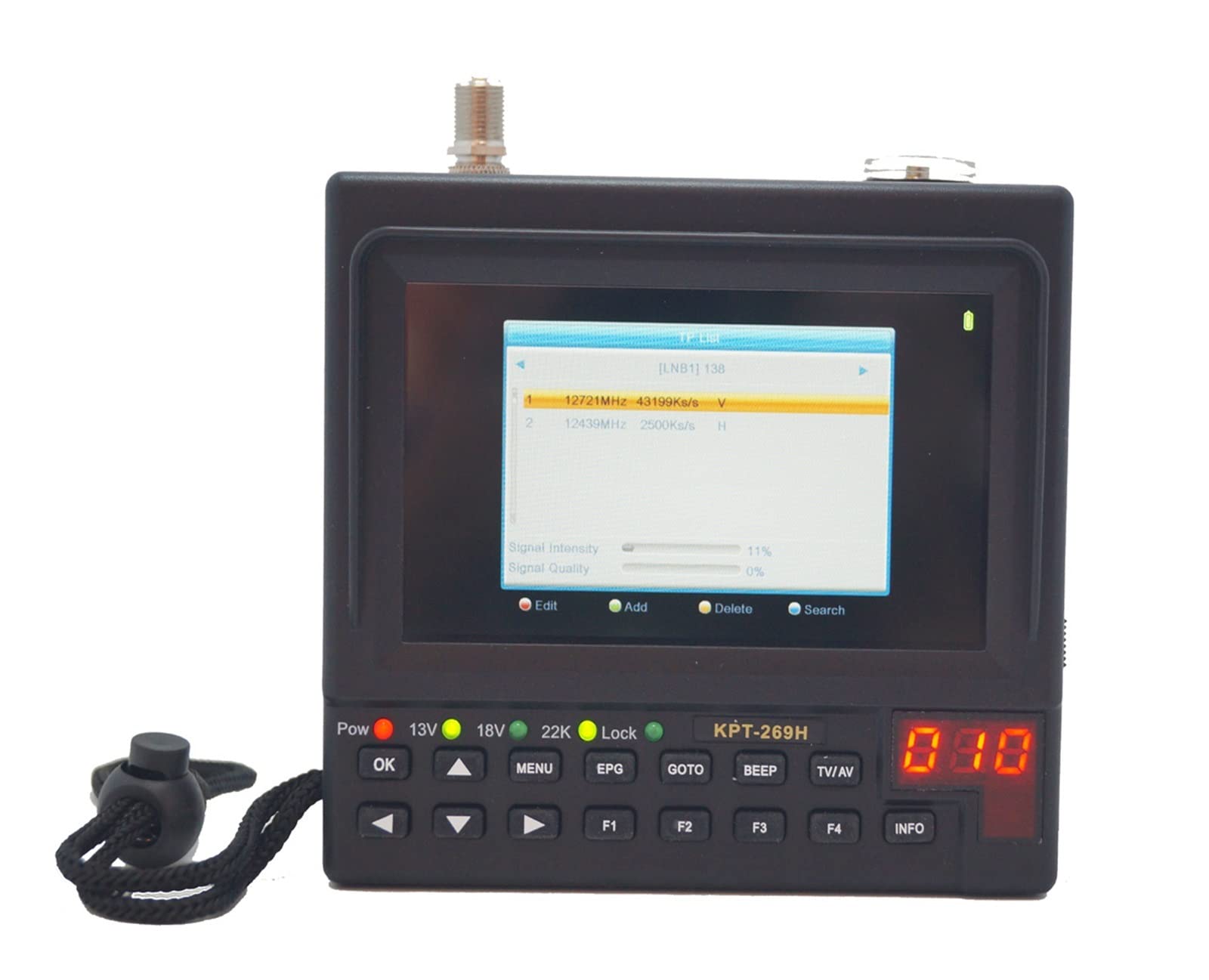 DVB-S2 Satfinder Digital Satellite TV Receptor Finder Meter MPEG-4 Modulador Full HD KPT 269H Decodificador del Receptor