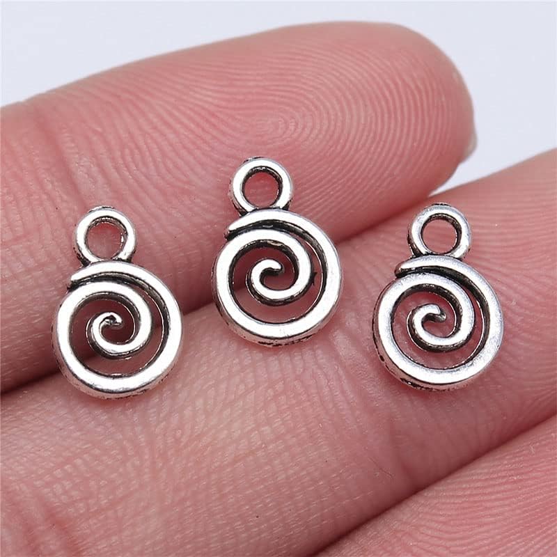 Opexicos 120Pcs Antique Silver Swirl for DIY Jewelry Making Handmade Craft Bracelet Necklace Pendant 11 x 8 mm - Image 2