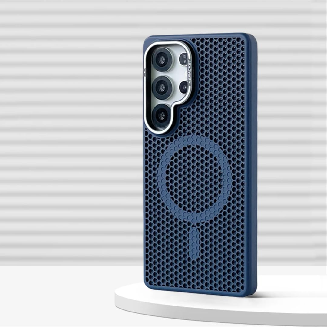 Coque Samsung S23 Plus avec support d'objectif et chargement induction bleu - 8
