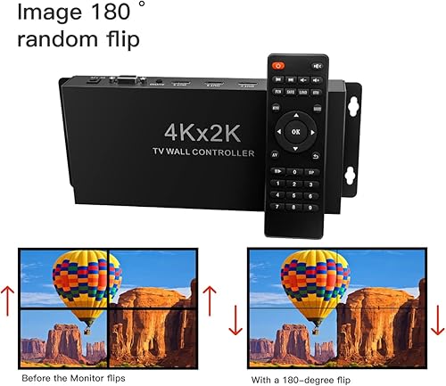 Miniatura 4 de Controlador de pared de video, pantalla HD 4K x 2K, procesador profesional de empalme sin costuras con RS232, entrada HDMI, salida HDMI de 4 vías y