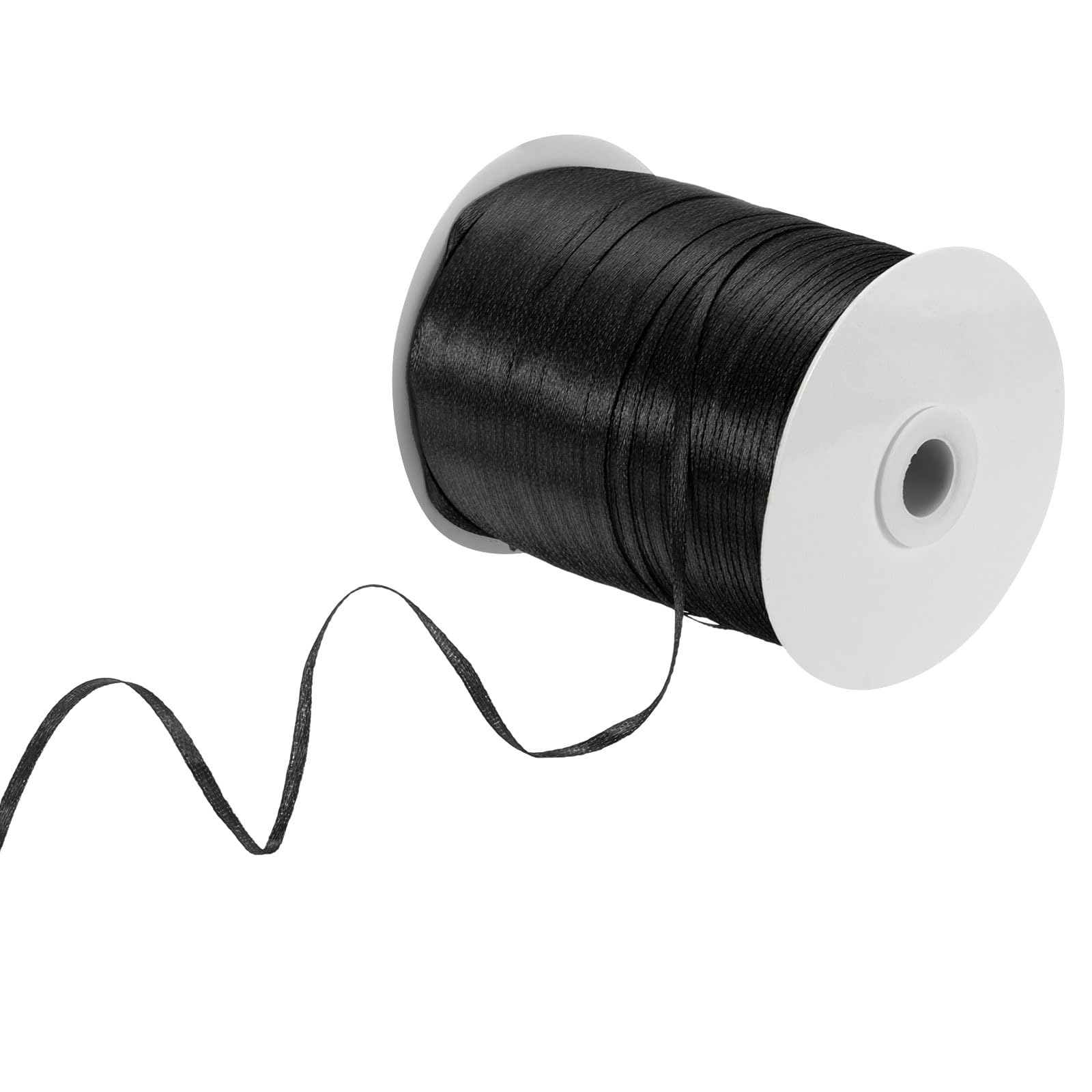 sourcing map Satin Ribbon, 1/8 Inch x 870 Yards Black Single Face Polyester Satin Ribbon for Gift Wrapping, Crafts, Wedding Party Decorations, Bow Making