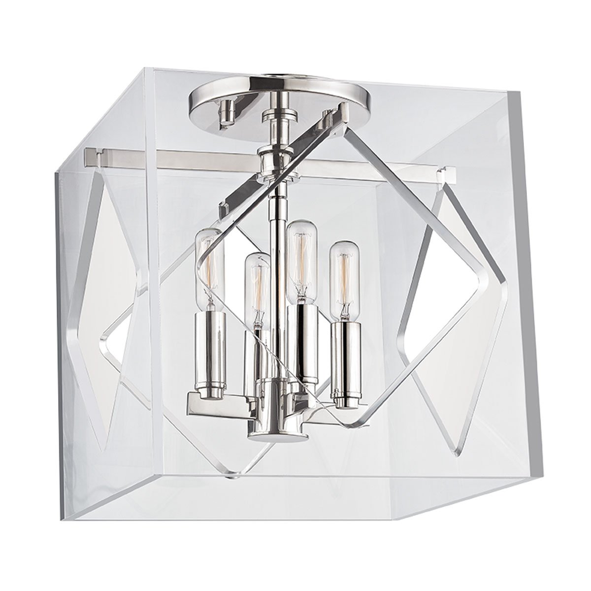 Hudson Valley 5912F-PN Transitional Four Light Flush Mount from Travis collection in Polished Nickel finish, 12.00 inches