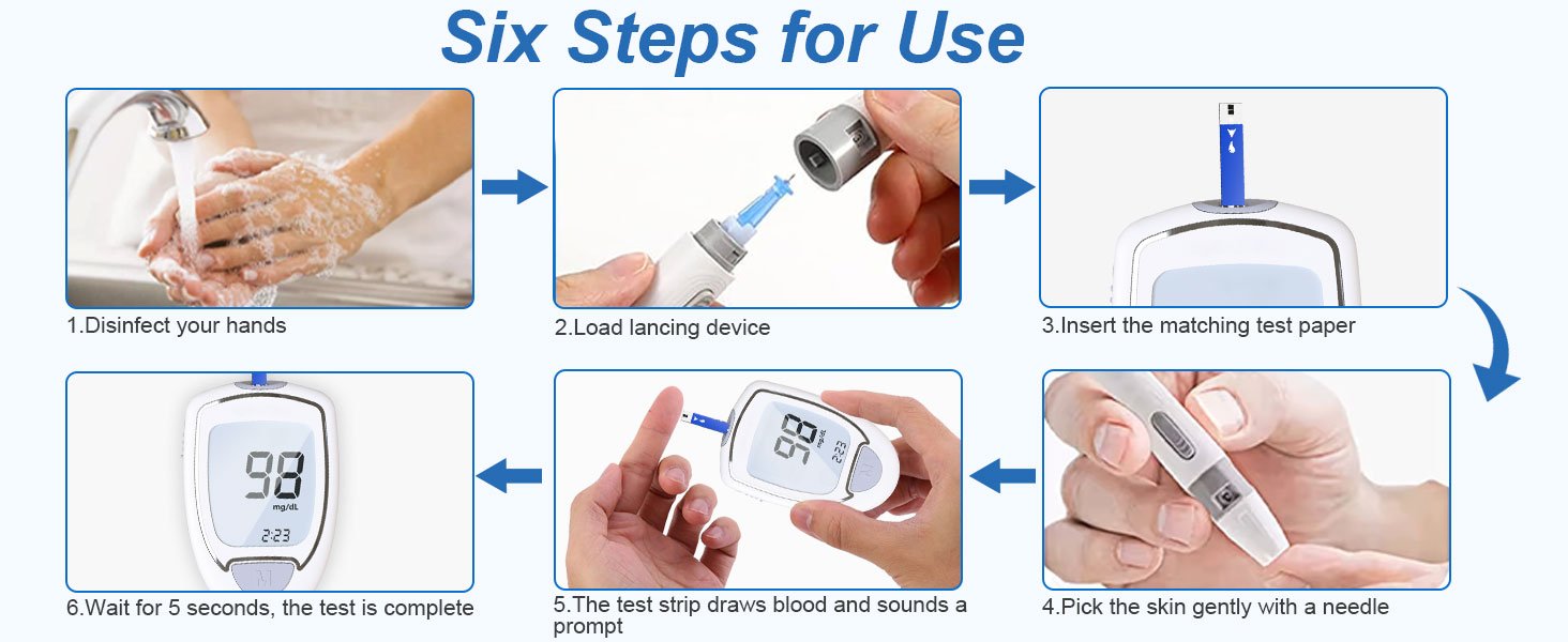 Image of Glucose Monitor Kit, Blood Sugar Monitor with 50 Test Strips & 50 Lancets for Diabetes Testing, High Accuracy Blood Glucose Meter with Auto Eject, No Coding & Large LCD for Seniors, Glucometer Diabetes Testing Kit for Travel & Home Use