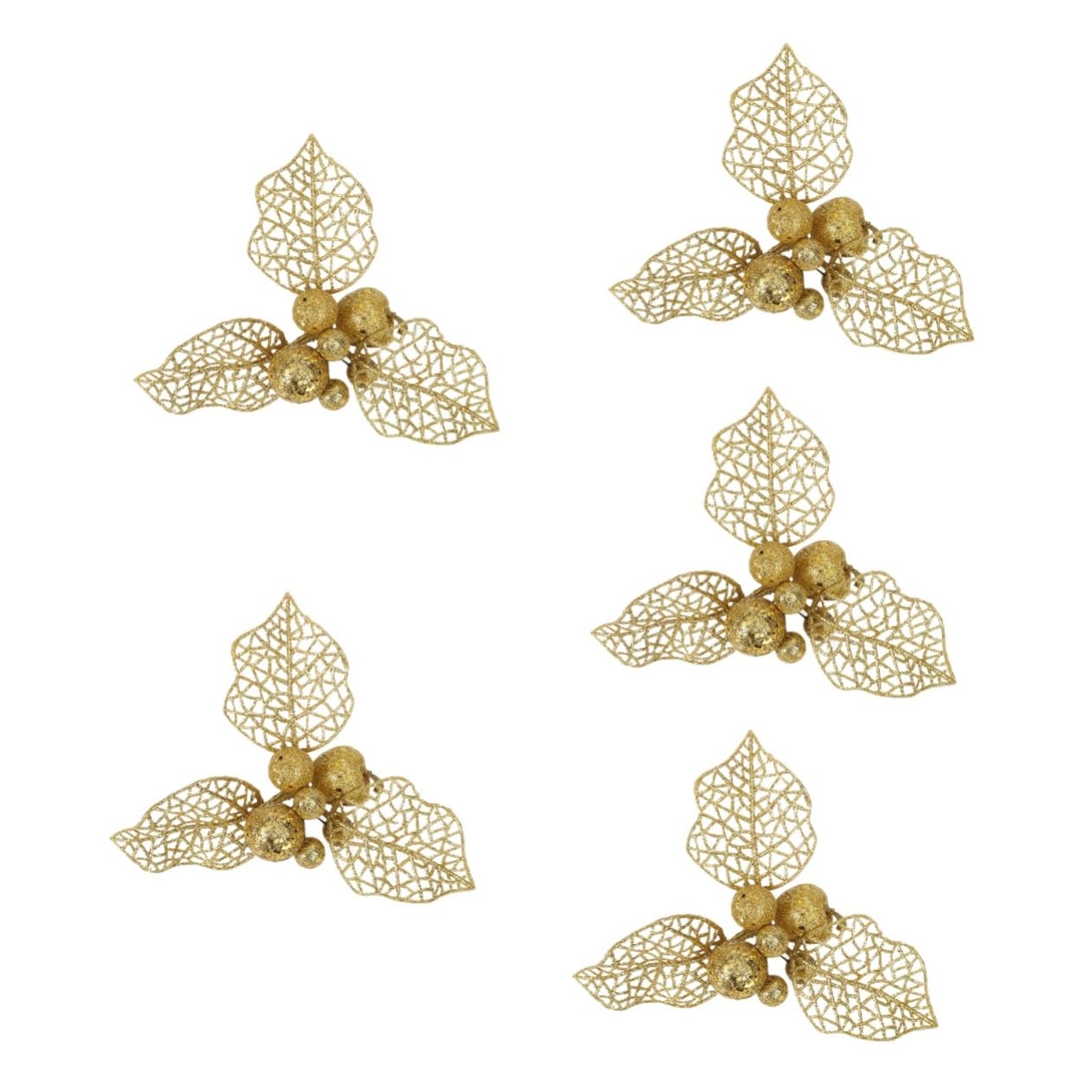Cabilock 50 Pcs Decoraciones De Navidad Flores Artificiales De Poinsettia De Navidad Adornos Navideños Cono De Pino para Arreglo Navideño Decoración Hogareña Flor Falsa El Plastico